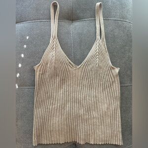 H&M Light Beige Ribbed Tank Top